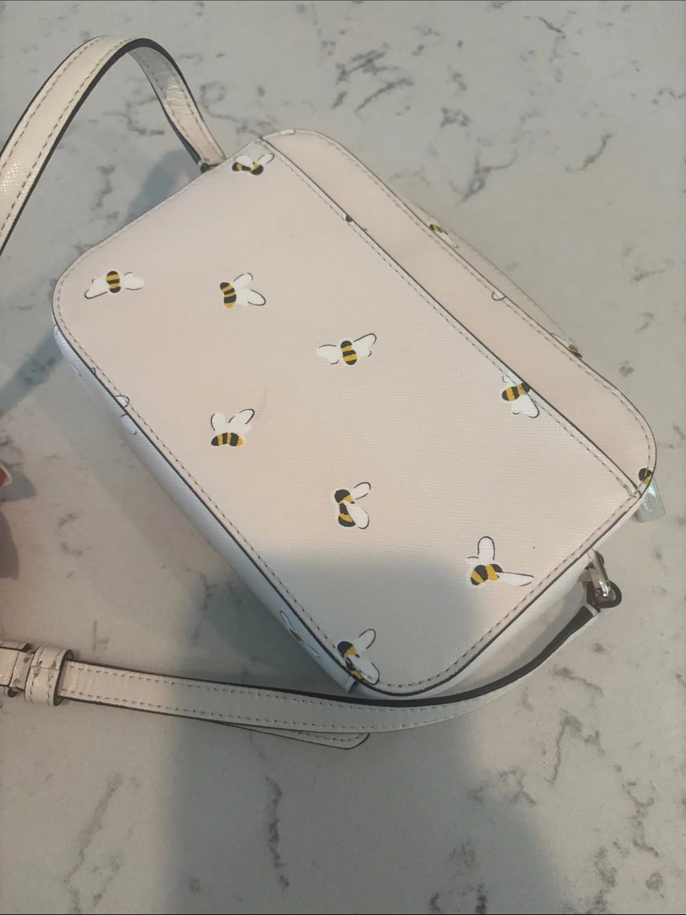 kate spade White Crossbody with Bee Print